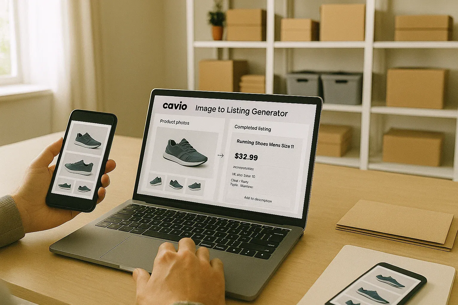 eBay Sellers use Cavio AI from MyListerHub to instantly generate complete listings from product photos