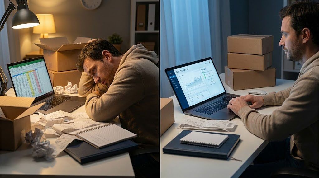 Seller moving from tax stress to organized workflow late at night