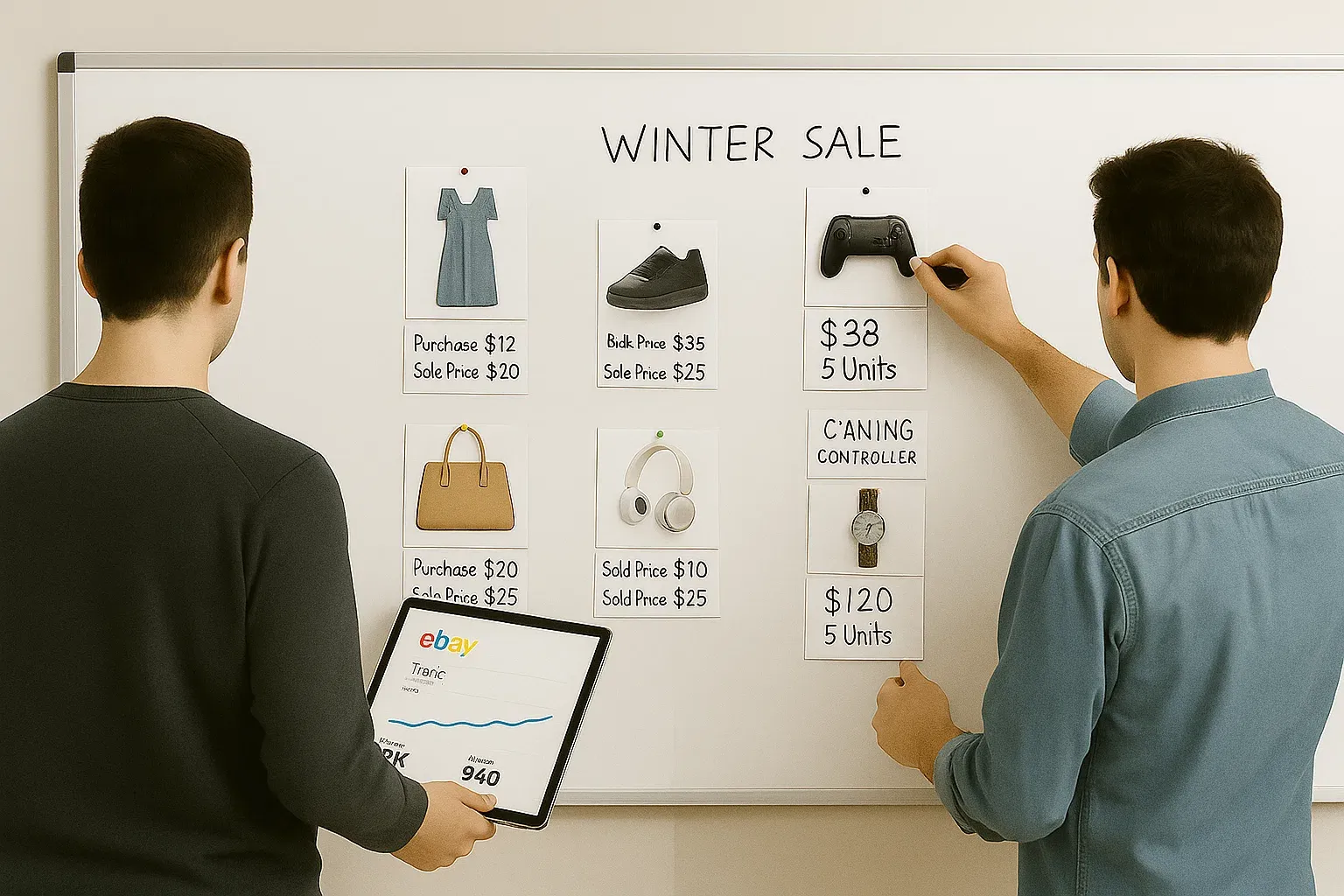 Sellers reviewing titles, thumbnails, and pricing to lift eBay visibility